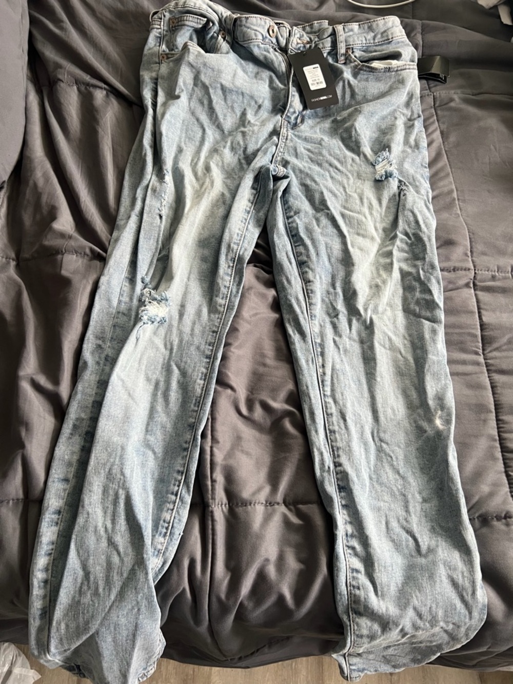Fashion Nova Light Blue Straight Men’s Jeans - Distressed